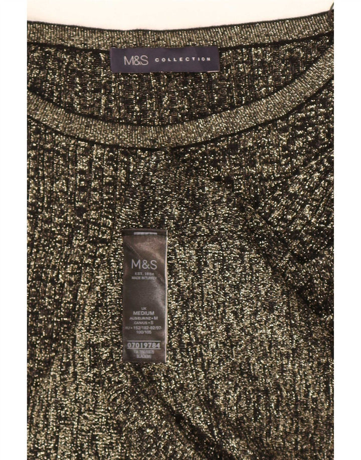 Maglione da donna Marks & Spencer con scollo a barca UK 12 Viscosa nera media