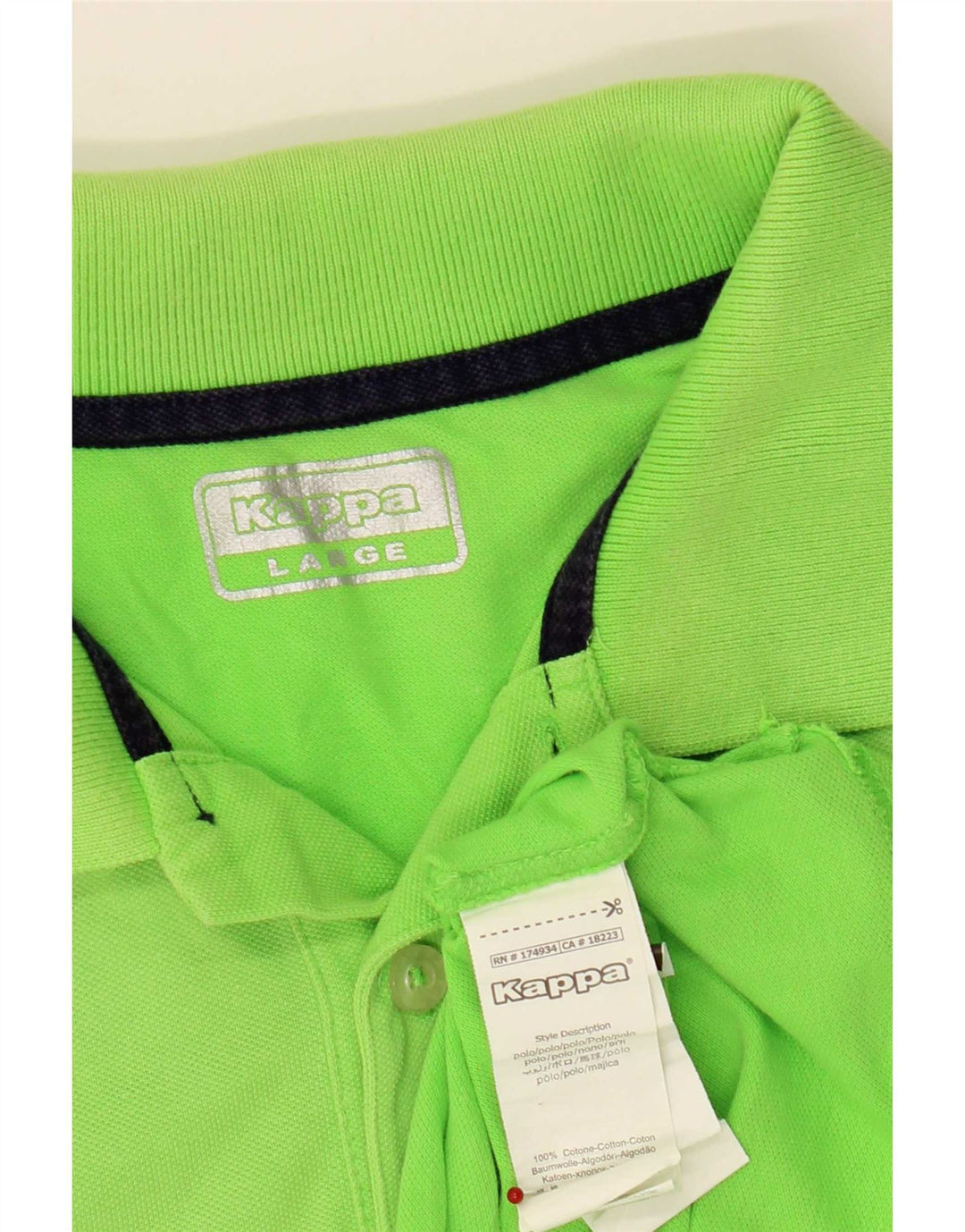 Polo Kappa Uomo Large Verde Cotone
