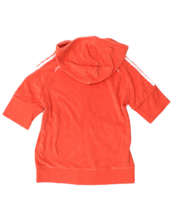 Giacca da ginnastica a maniche corte Adidas da donna, taglia piccola, taglia UK 10, arancione