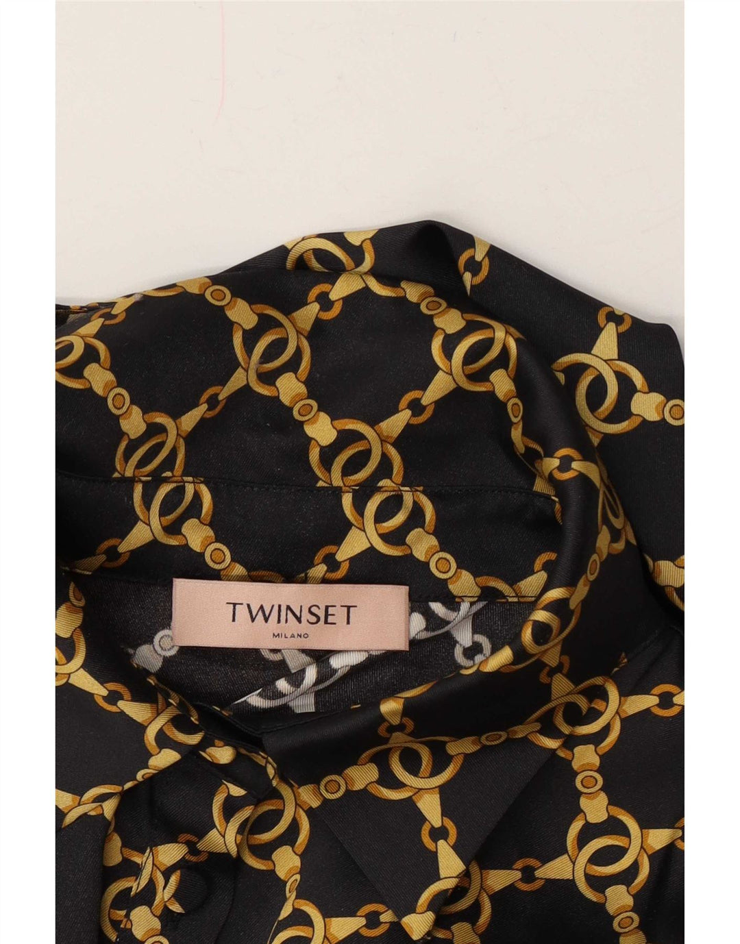 Twinset Abito lungo da donna a maniche lunghe con motivo astratto UK 14 Medio Nero