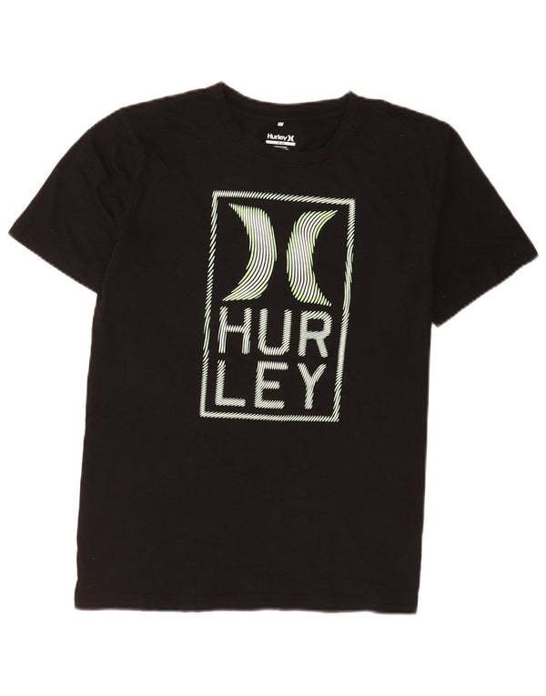 T-shirt grafica per ragazze Hurley Top 14-15 anni in cotone nero