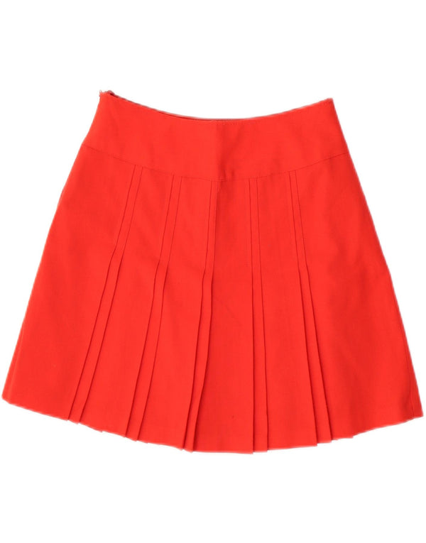 Mini gonna a pieghe vintage da donna IT 40 piccola W26 rossa