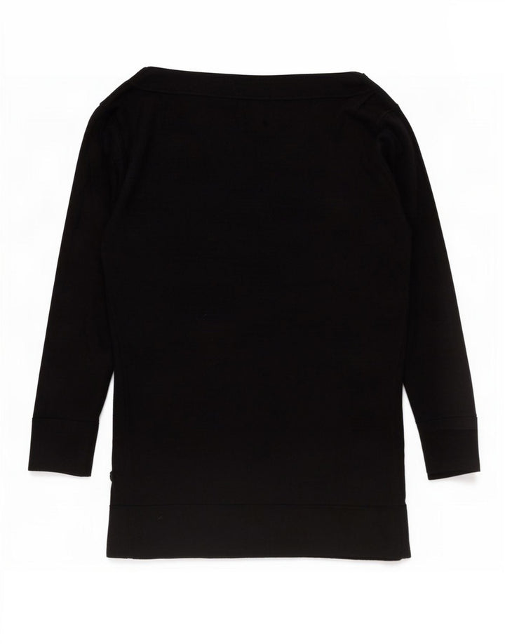 Marks & Spencer Top da donna manica 3/4 UK 12 viscosa nera media