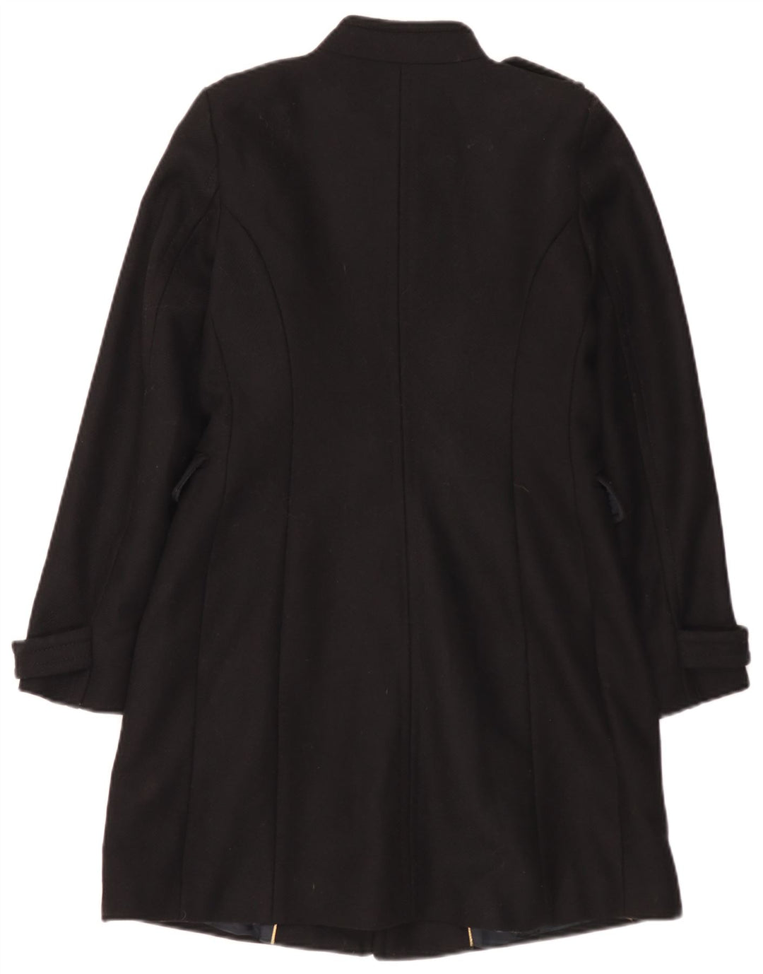 Cappotto doppiopetto militare da donna Zara UK 12 lana nera media