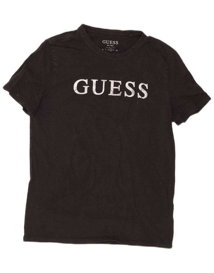 Guess T-shirt grafica da uomo slim fit grande nera