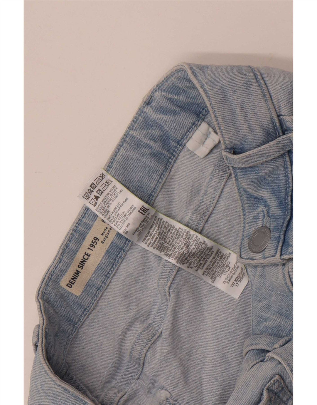 Gonna in denim da donna Marks & Spencer UK 8 piccola W26 cotone blu