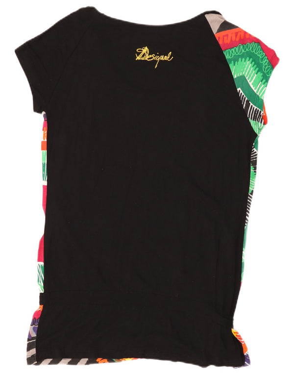 DESIGUAL Womens Graphic T-Shirt Top UK 18 XL Multicoloured Geometric