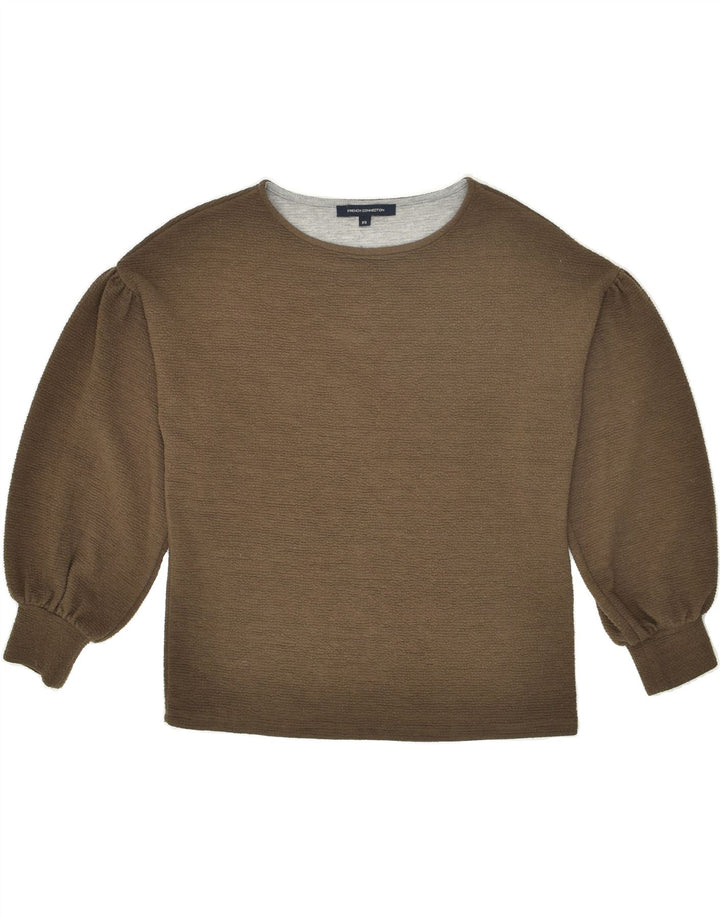 FRENCH CONNECTION Womens Oversized Blouse Top UK 6 XS Brown Polyester | Vintage French Connection | Thrift | Second-Hand French Connection | Used Clothing | Messina Hembry 
