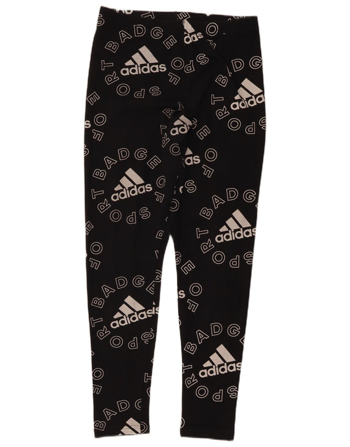 Leggings grafici Adidas da donna UK 12/14 medio nero