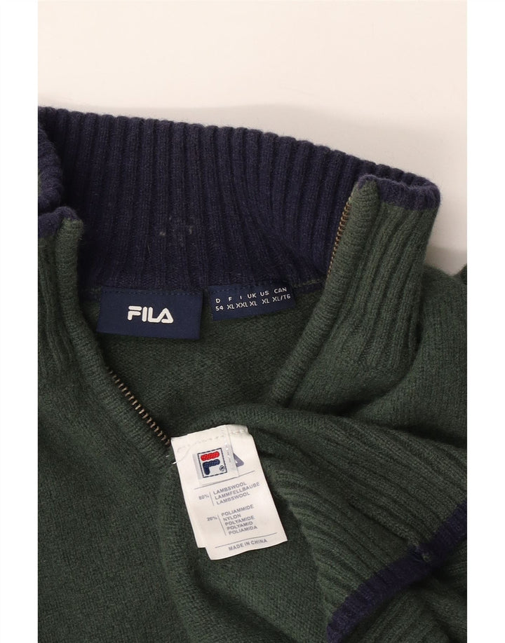 Maglione da donna con collo con zip FILA UK 18 XL Lana d'agnello kaki