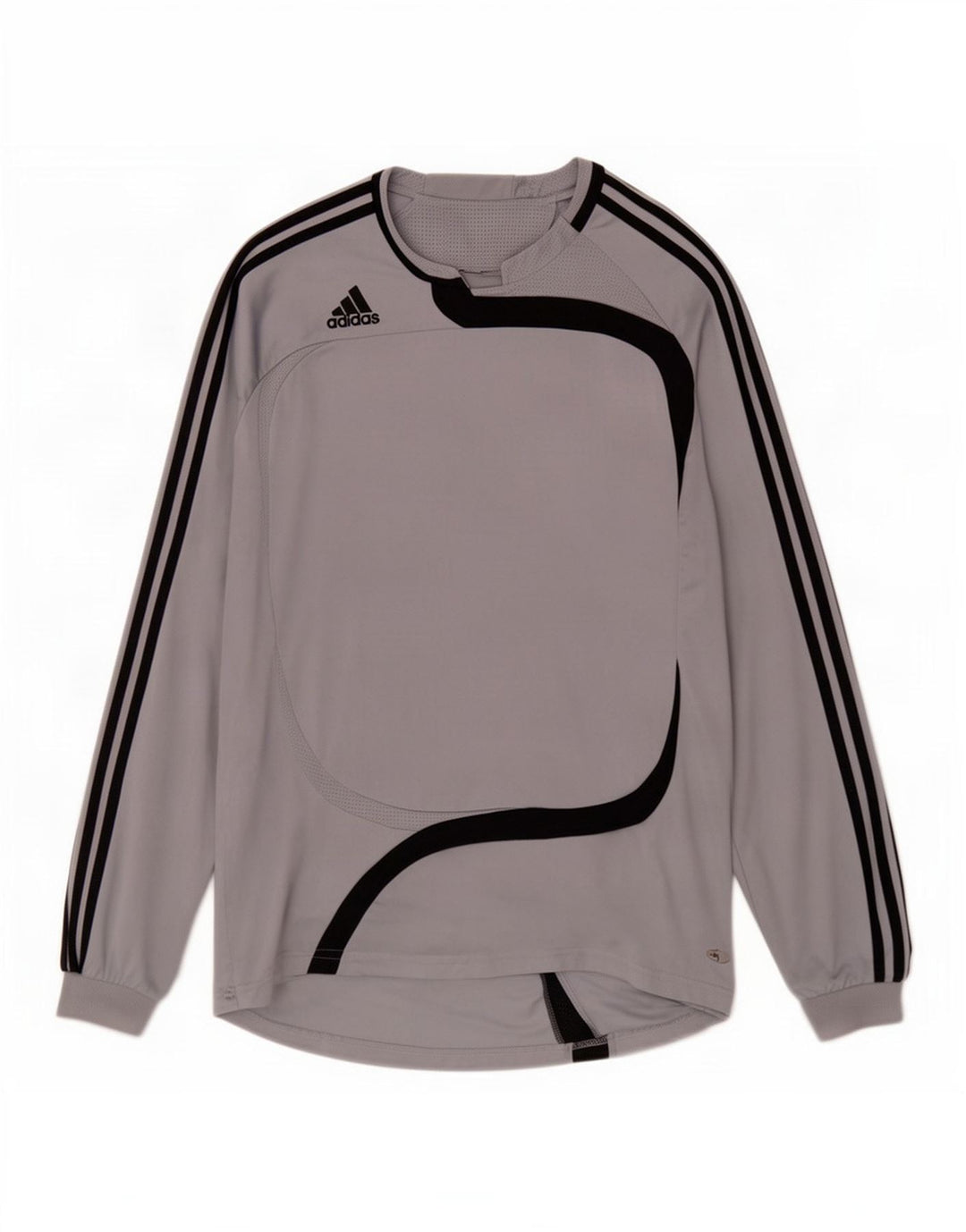 Top Adidas da uomo a maniche lunghe XL in poliestere color block grigio
