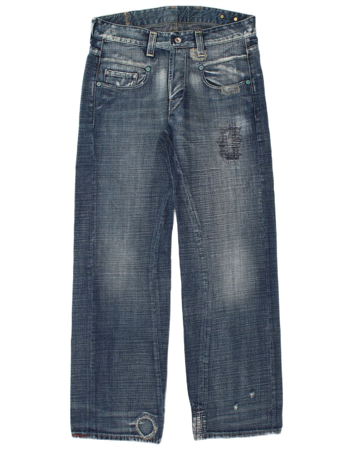 Jeans dritti invecchiati G-STAR 3301 da uomo W33 L34 cotone blu