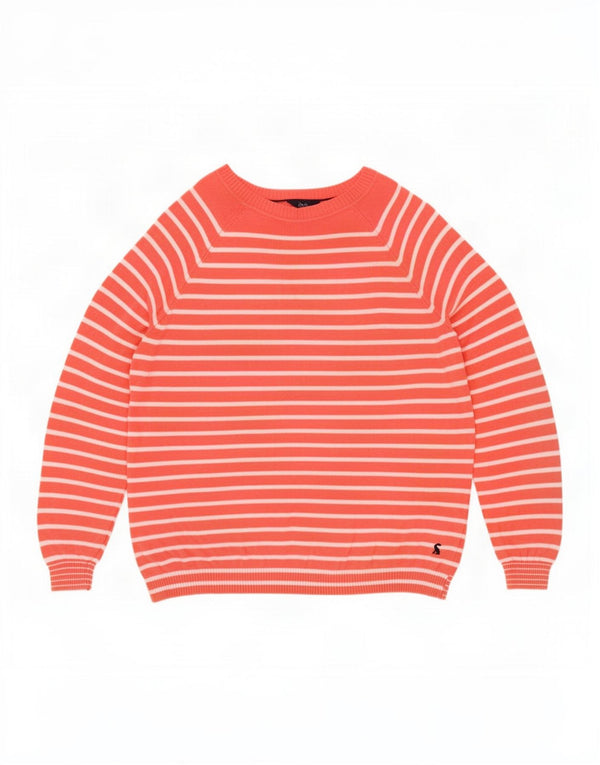 Joules Maglione da donna con scollo a barchetta UK 18 XL Lino a righe rosa