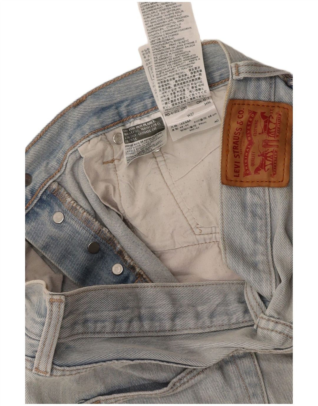 LEVI'S Pantaloncini di jeans 501 da donna W27 piccoli in cotone blu