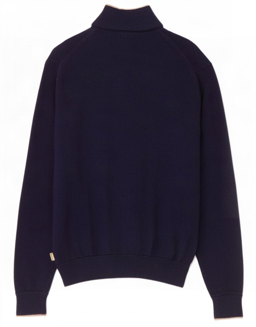 Musto Maglione da uomo con zip e collo grande in lana d'agnello blu navy