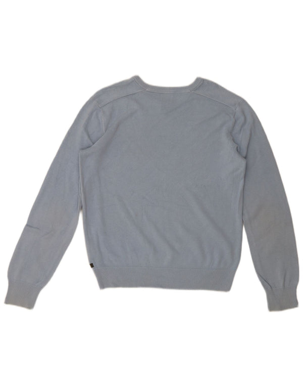 Timberland Maglione da uomo con scollo a V vestibilità regolare piccolo cotone blu