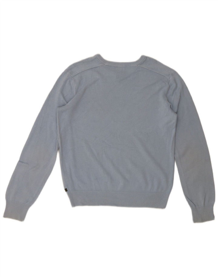 Timberland Maglione da uomo con scollo a V vestibilità regolare piccolo cotone blu