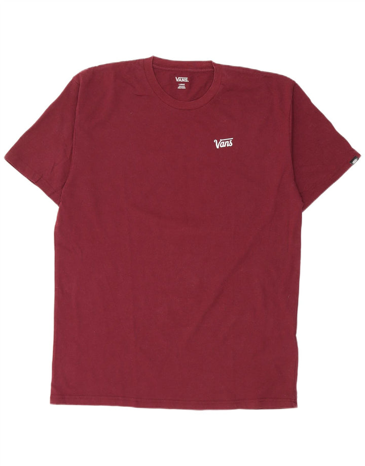 T-shirt da uomo Vans grande in cotone bordeaux