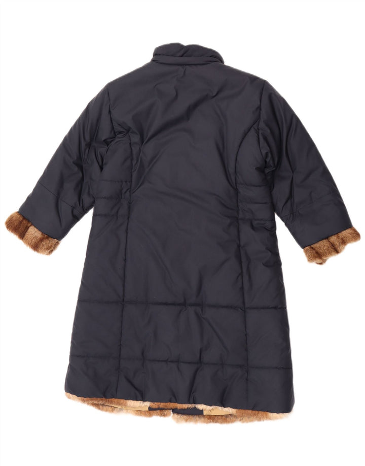 Cappotto imbottito Moncler bambina 5-6 anni in poliestere blu navy