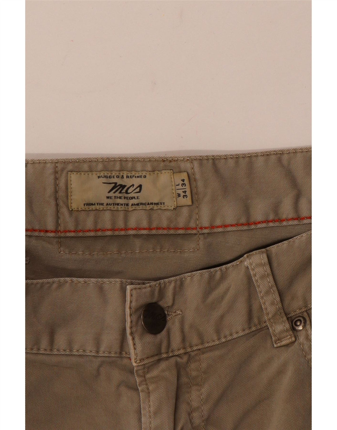 Pantaloni chino dritti da uomo Marlboro Classics W34 L29 Beige