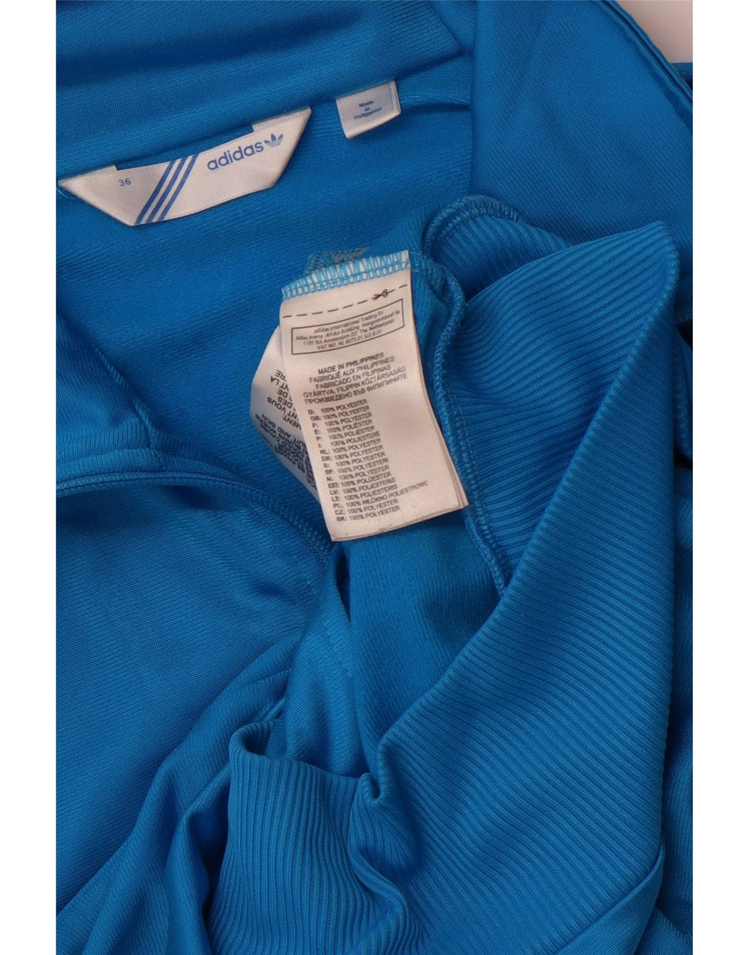 Giacca da ginnastica grafica da donna Adidas EU 36 piccola blu poliestere