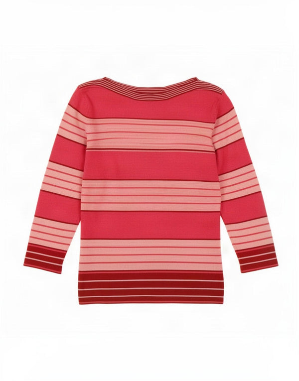 Marks & Spencer Top corto da donna manica 3/4 UK 10 piccolo in viscosa a righe rosa