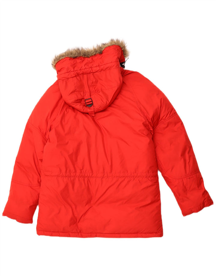 Giacca parka con cappuccio da donna RALPH LAUREN UK 14 Medium Red Winter