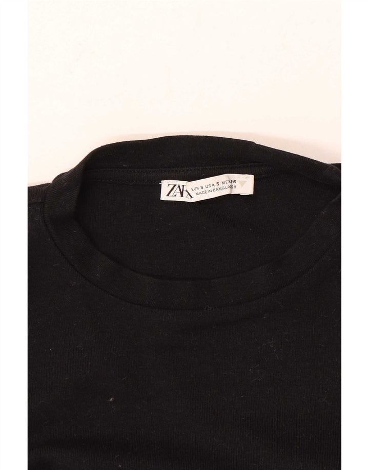 Top corto da donna Zara a maniche lunghe UK 8 piccolo nero