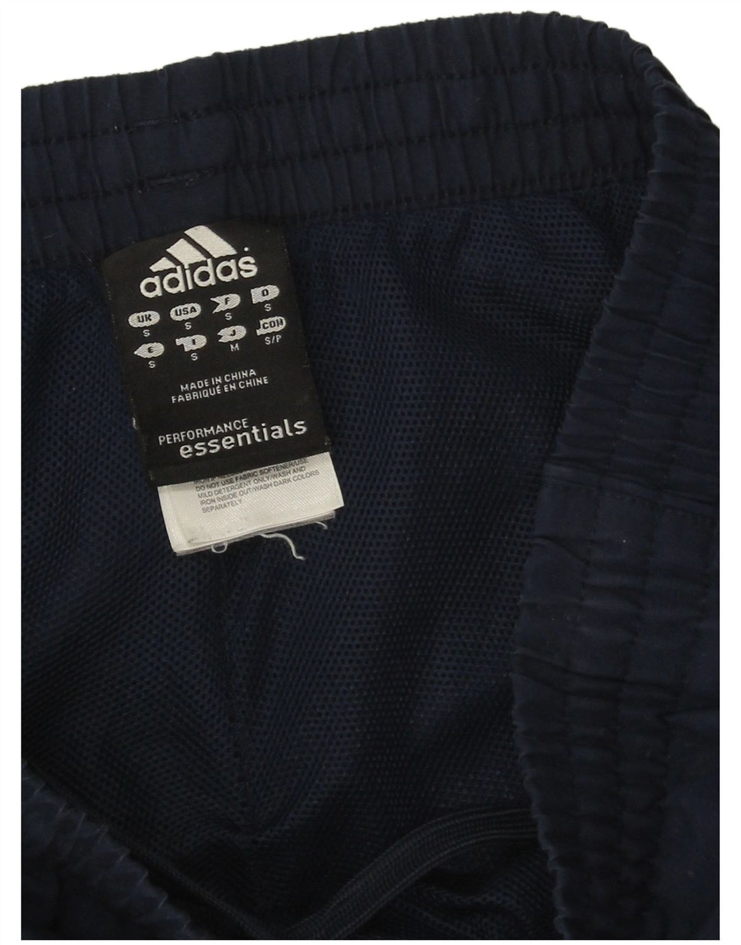 Pantaloncini sportivi da uomo Adidas piccoli in poliestere blu navy