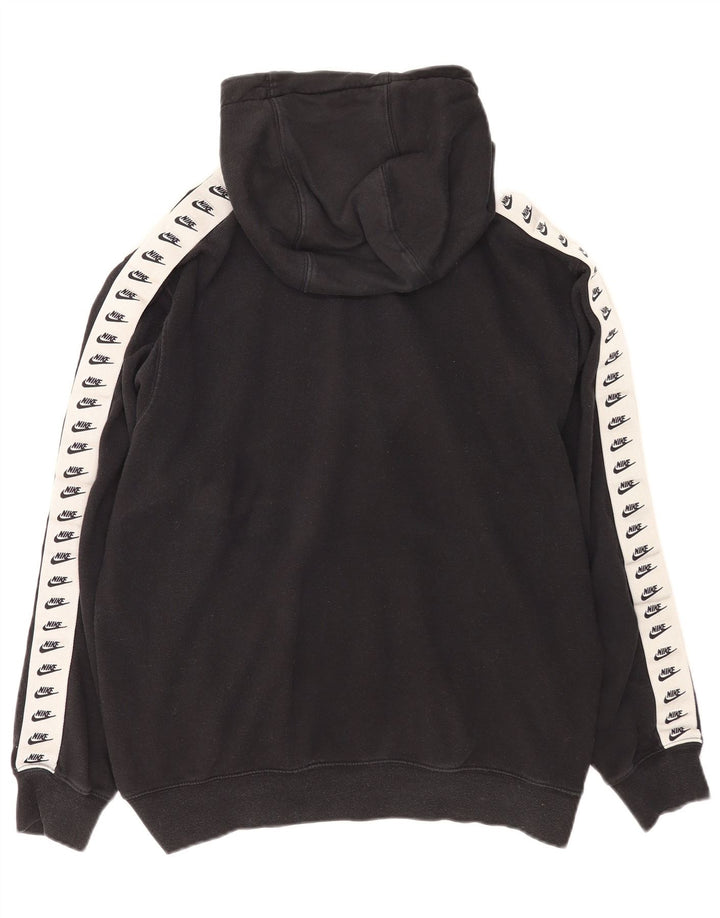Felpa con cappuccio grafica Nike da uomo in cotone color block medio nero