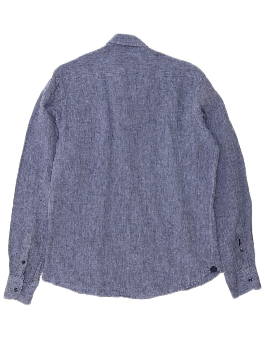 Camicia Uomo Massimo Dutti Lino Blu Medio