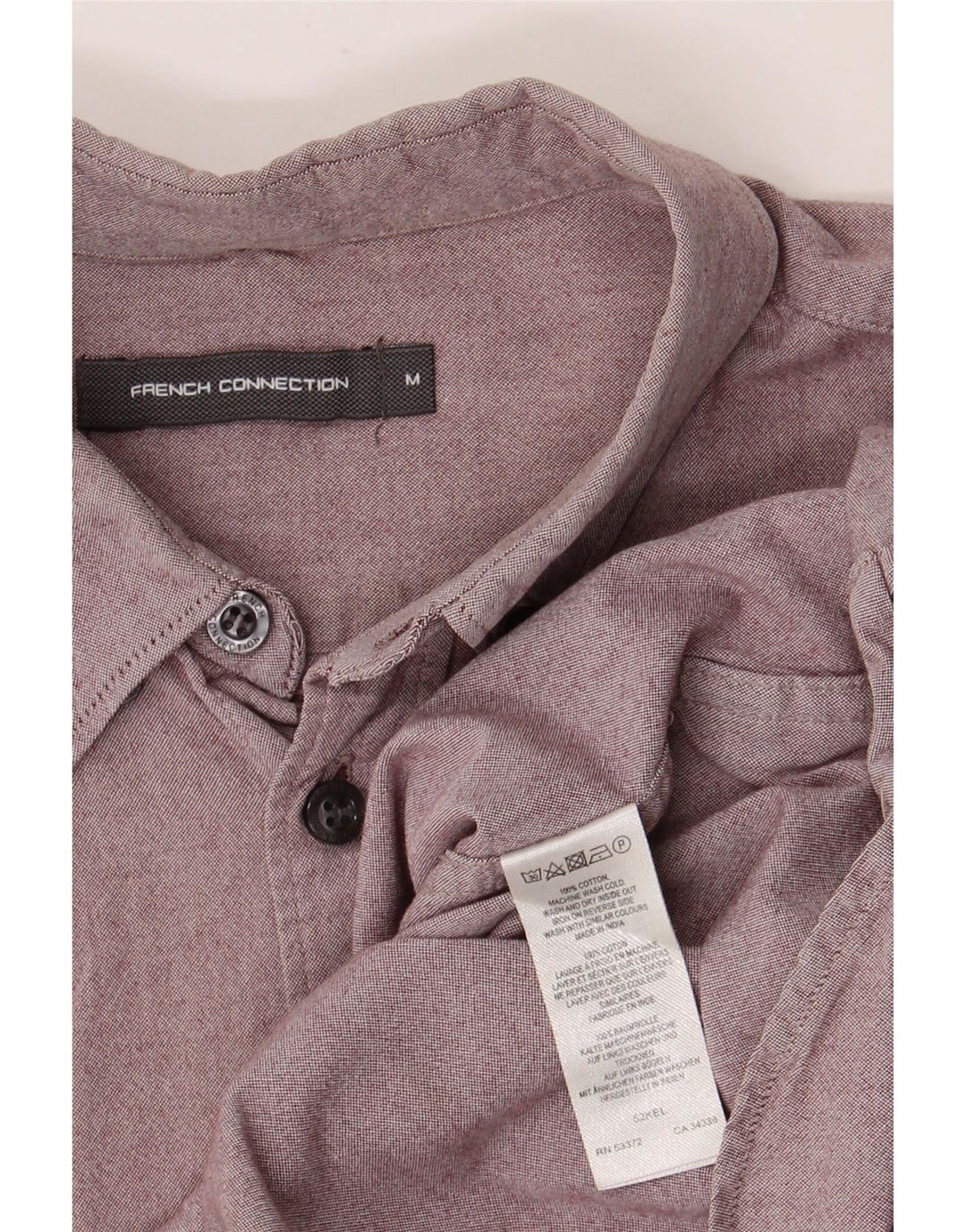 Camicia da uomo French Connection in cotone bordeaux medio