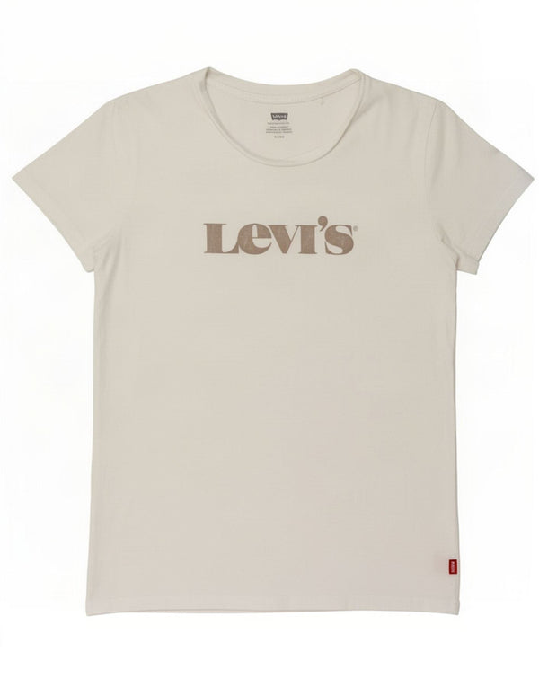 T-shirt grafica da donna Levi's Top UK 10 piccola bianca