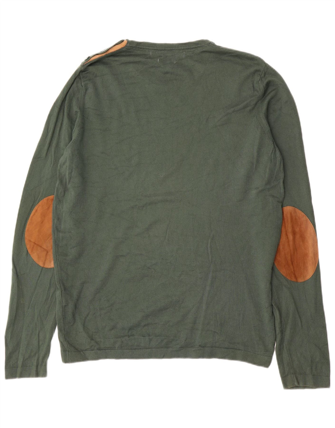 Top Zara da uomo a maniche lunghe in cotone color block verde largo