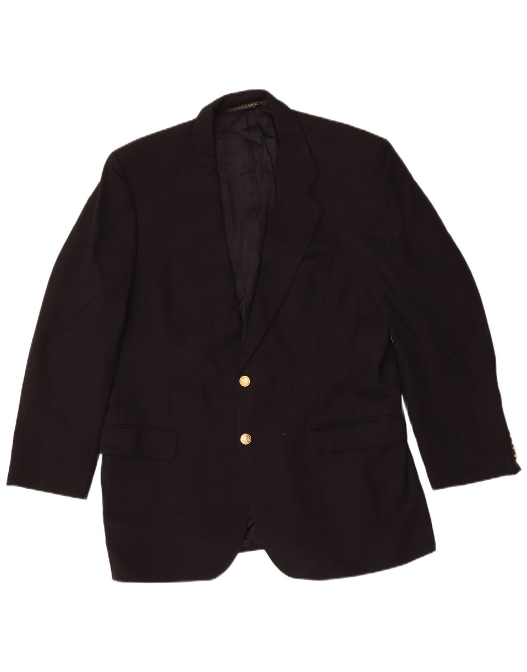 Giacca blazer a 2 bottoni da uomo Marks & Spencer UK 42 Large in lana blu navy