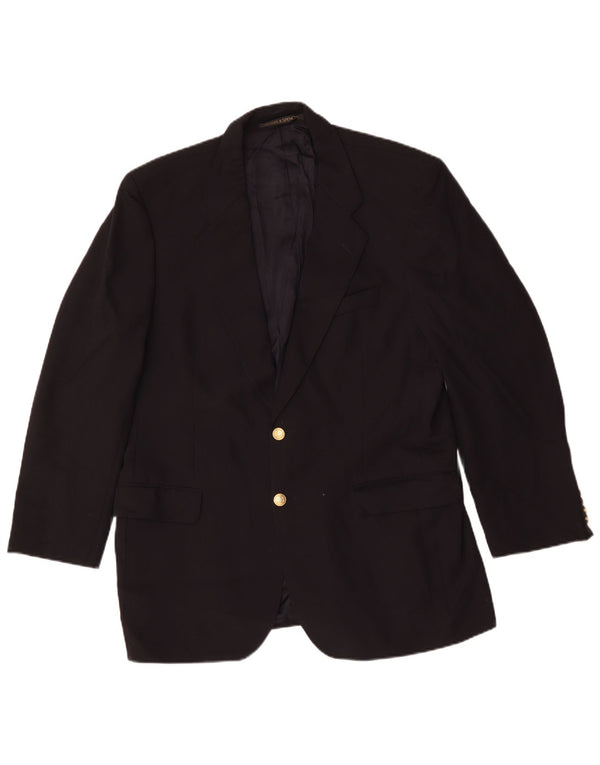 Giacca blazer a 2 bottoni da uomo Marks & Spencer UK 42 Large in lana blu navy