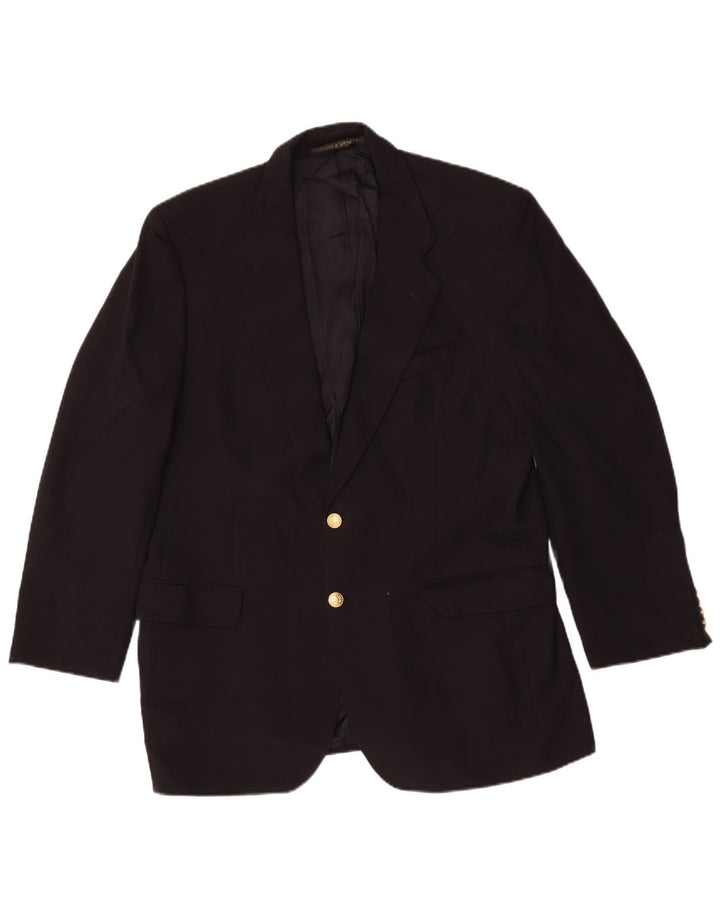 Giacca blazer a 2 bottoni da uomo Marks & Spencer UK 42 Large in lana blu navy
