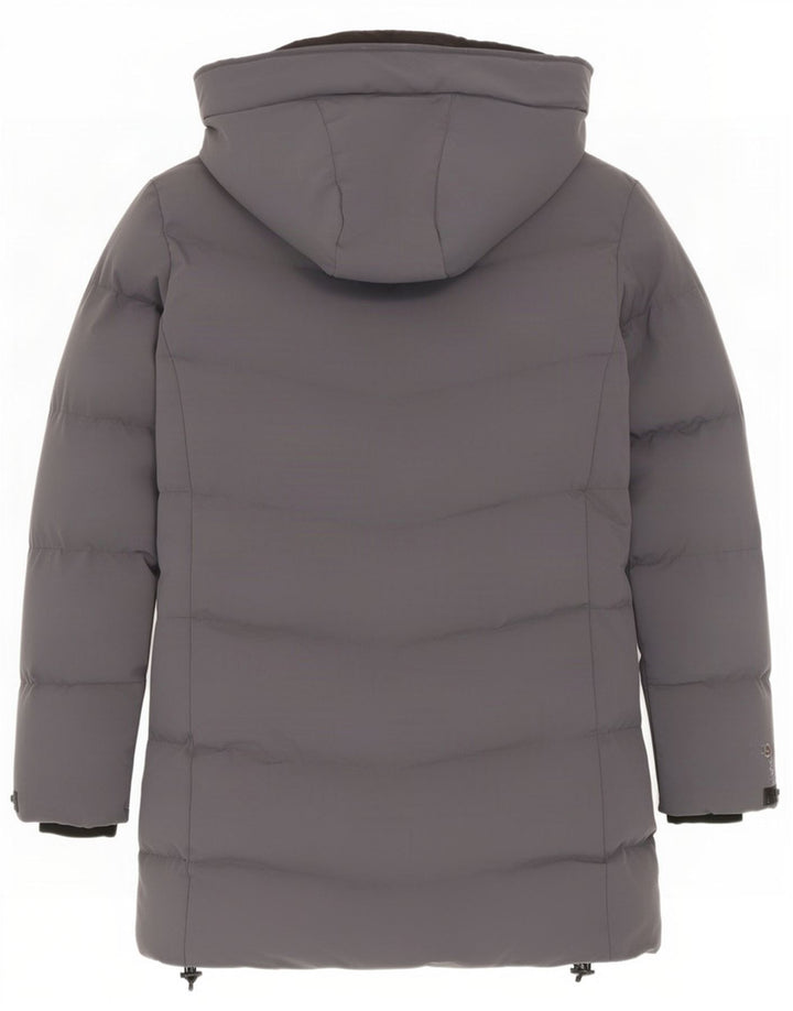 Cappotto imbottito con cappuccio da donna Superdry UK 8 piccolo grigio