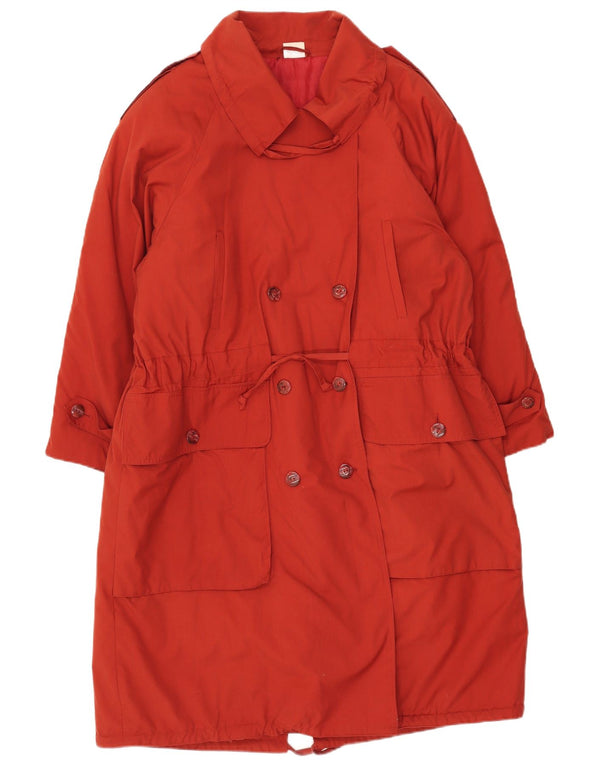 VINTAGE Womens Military Double Breasted Padded Coat EU 36/38 Small Red