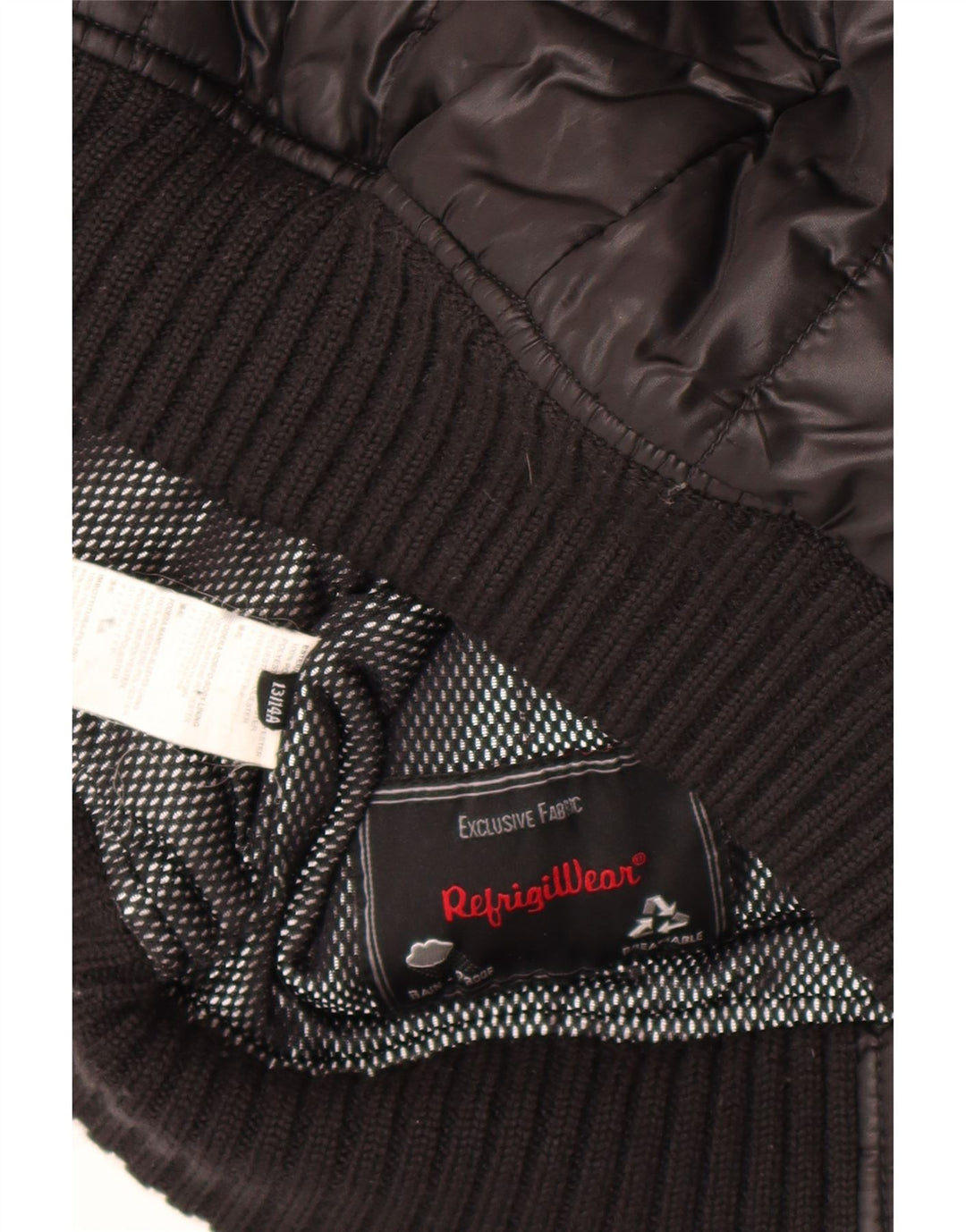Giubbotto imbottito bomber con cappuccio Refrigiwear da bambino 13-14 anni in poliestere nero