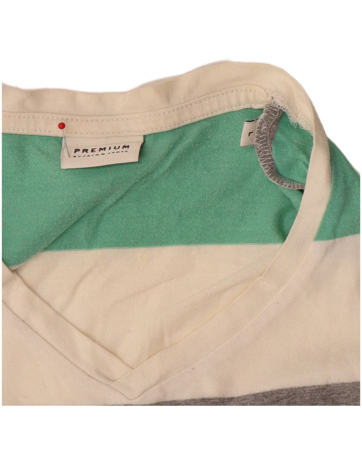 Jack & Jones T-shirt da uomo Top grande a righe multicolore