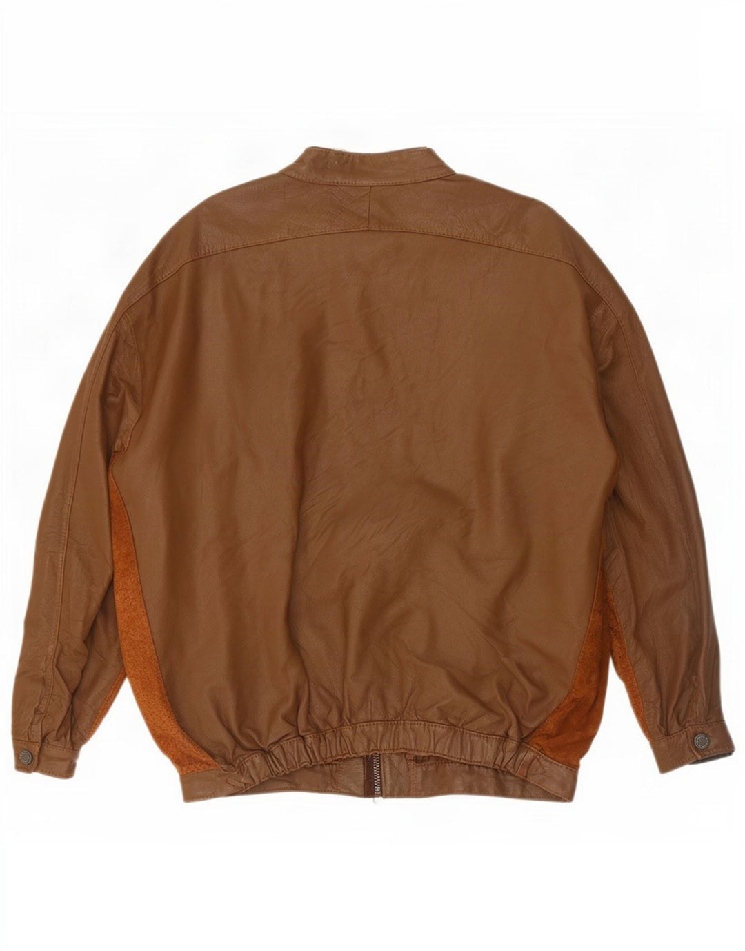 Giacca bomber in pelle da uomo vintage UK 38 Colorblock marrone medio