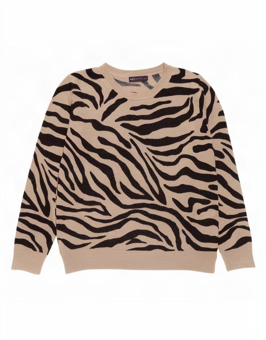 Maglione maglione con scollo a barca da donna Marks & Spencer UK 12 Beige medio