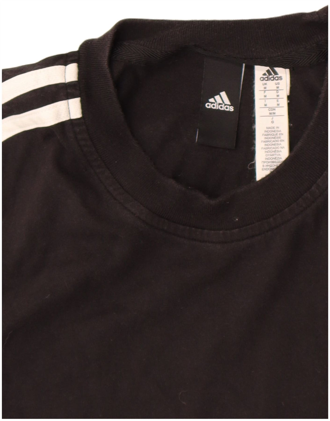 T-shirt Adidas da uomo Top media in cotone nero