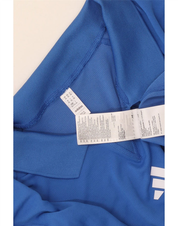 Polo Adidas da uomo 2XL in poliestere a righe blu