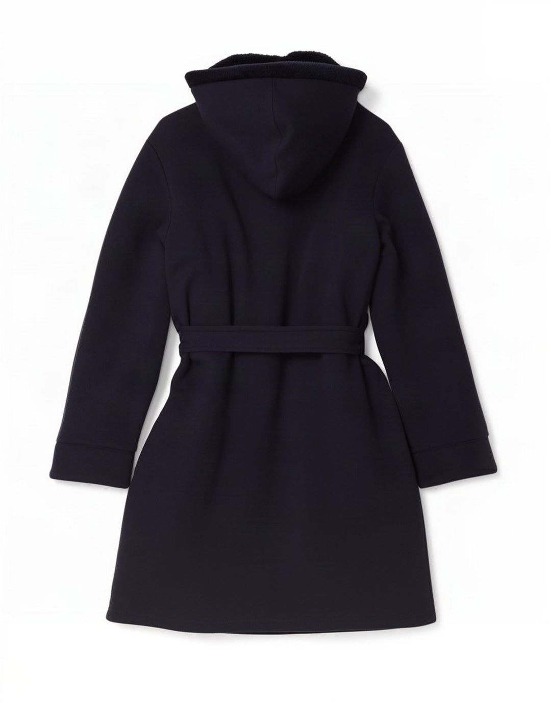 Cappotto sherpa oversize con cappuccio da donna Lands End UK 10 piccolo blu navy