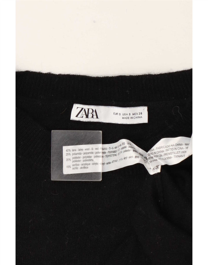 Maglione girocollo oversize da donna Zara UK 10 piccolo in lana nera