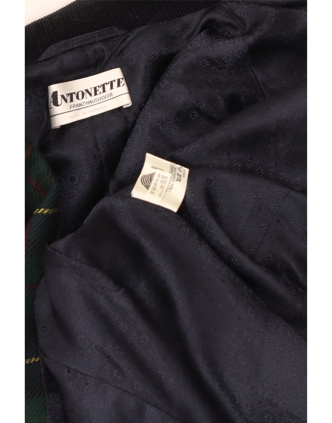 Giacca blazer da donna a 4 bottoni Antonette UK 18 XL viscosa a quadri verde