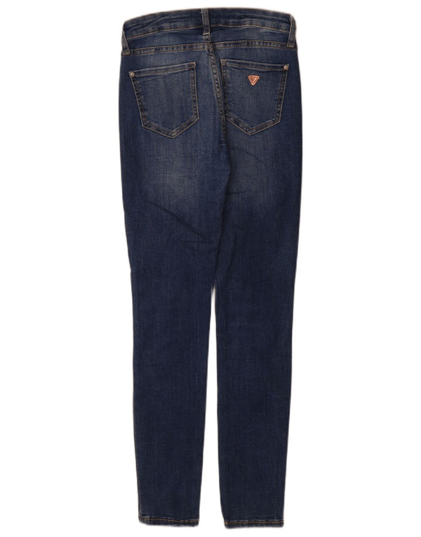 Jeans skinny da donna a vita media Guess W24 L29 cotone blu navy