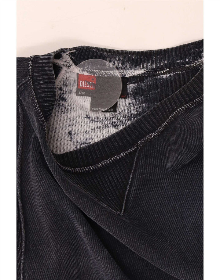 Felpa da uomo Diesel Maglione grande in cotone blu navy